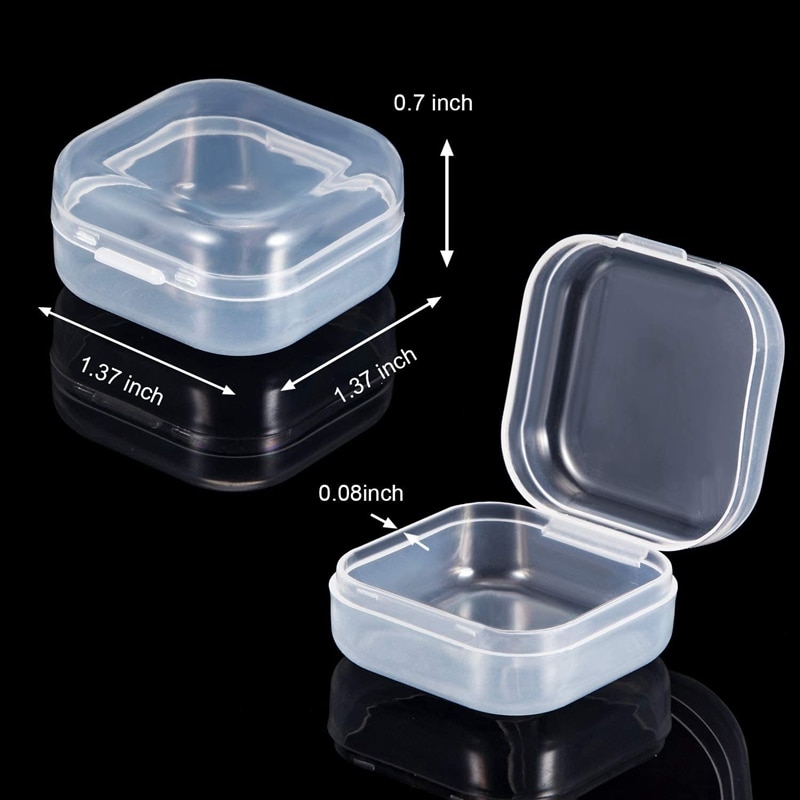 24Pcs Kleine Clear Plastic Kralen Opslag Containers Doos Met Scharnierend Deksel Voor Opslag Van Kleine Artikelen Ambachten Hardware