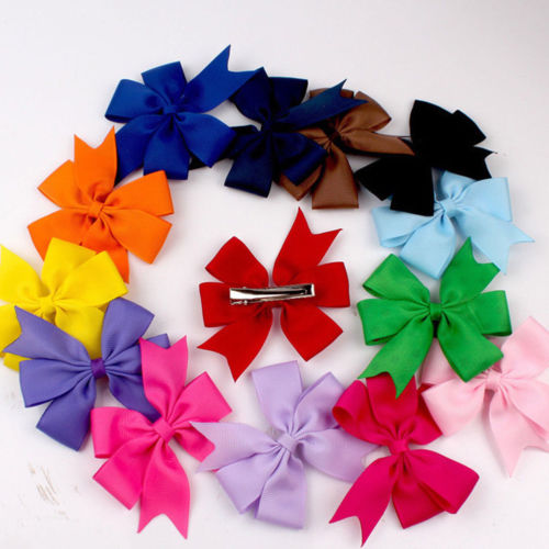 40Pcs Lovely Toddler Girl Bow Hair Clip Ribbon Bow Baby Kids Bowknot Hair Pin Bbay Girls