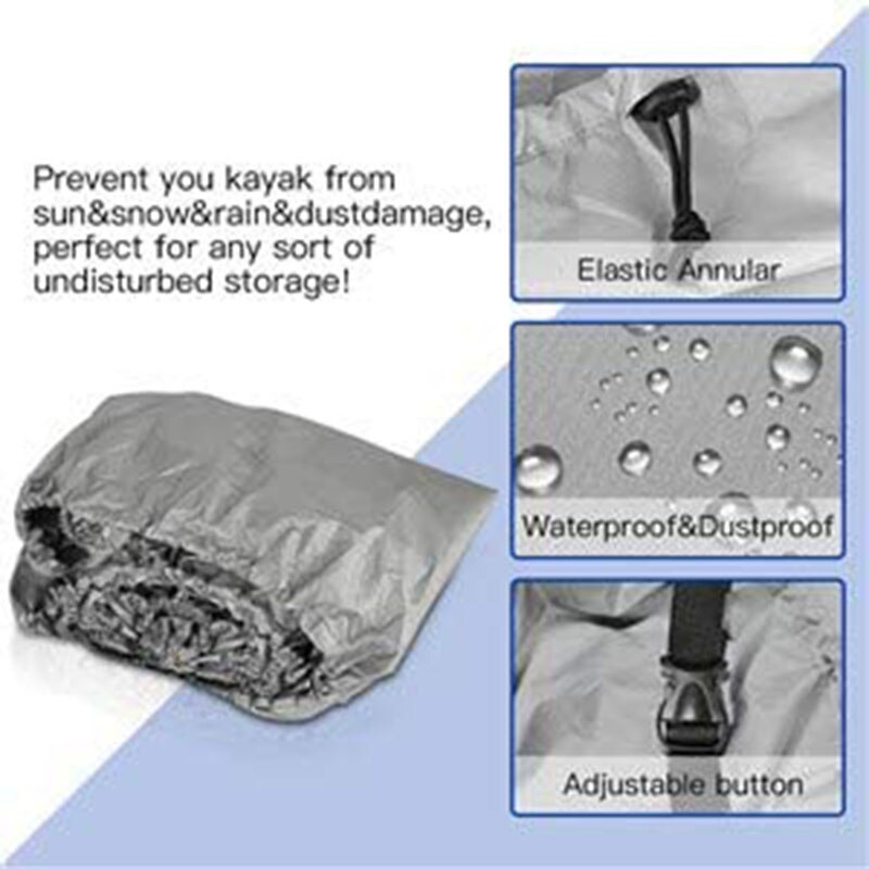 Kajak Kano Opslag Stofkap-Waterdicht Uv Sunblock Shield Protector Pak Voor 12.3-13.5Ft Vissersboot/Kajak/Kano