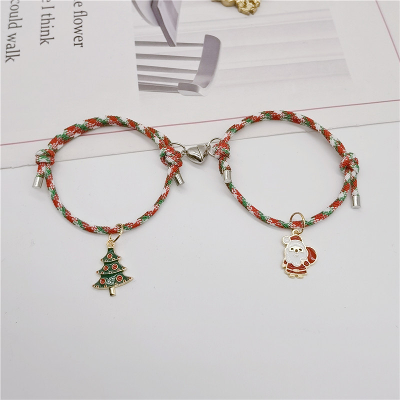 Neue Weihnachten Liebe Magnet Liebe Paar Armband Paar Schneemann Elch Freundin Armband freundschaft armbänder: 4