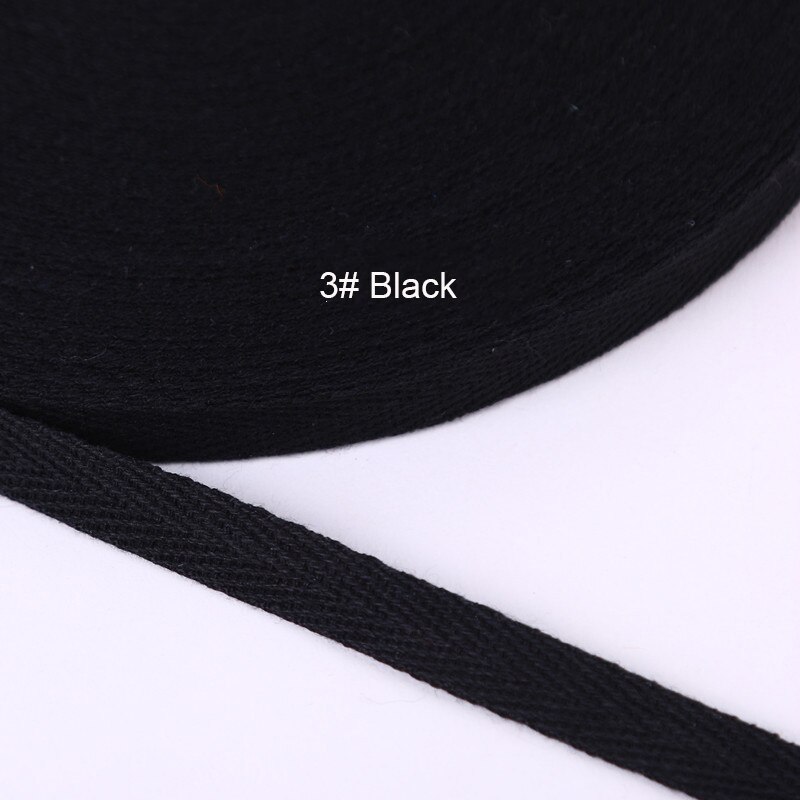 50 Yards/Roll 20mm Cotton Ribbon Herringbone Twill Bias Binding Tape For Bag Clothing Strap Handmade Garment Sewing 37 Colors: 3 black 20mm