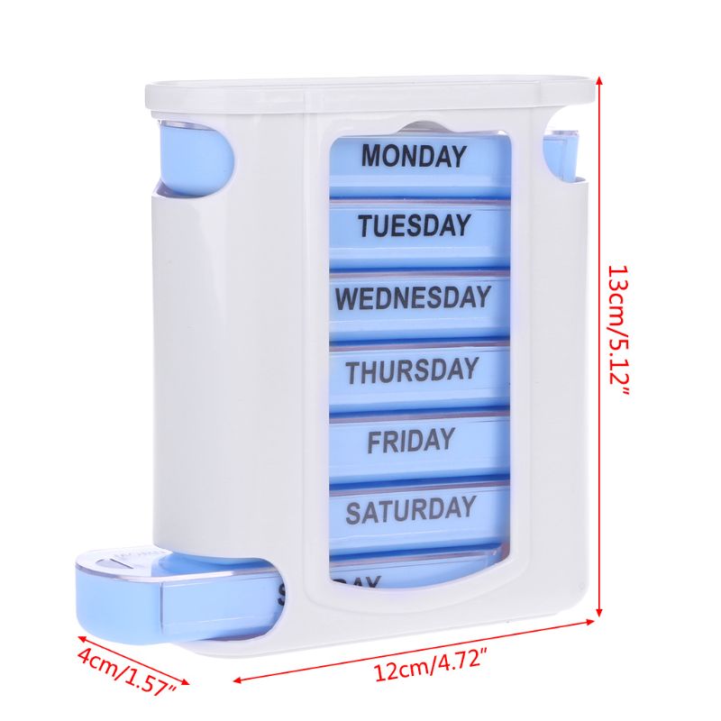 7 DAY WEEKLY Pill Organiser STACKING TOWER Large 4 Daily Compartments Tablet Box