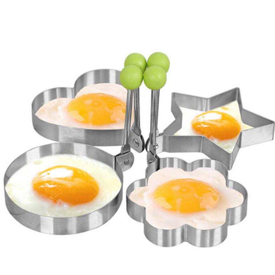 Sød dejlig rustfrit stål stegt ægformer pandekageform skimmel bagning omelet forme køkken madlavningsværktøj ægpandekage maker ring