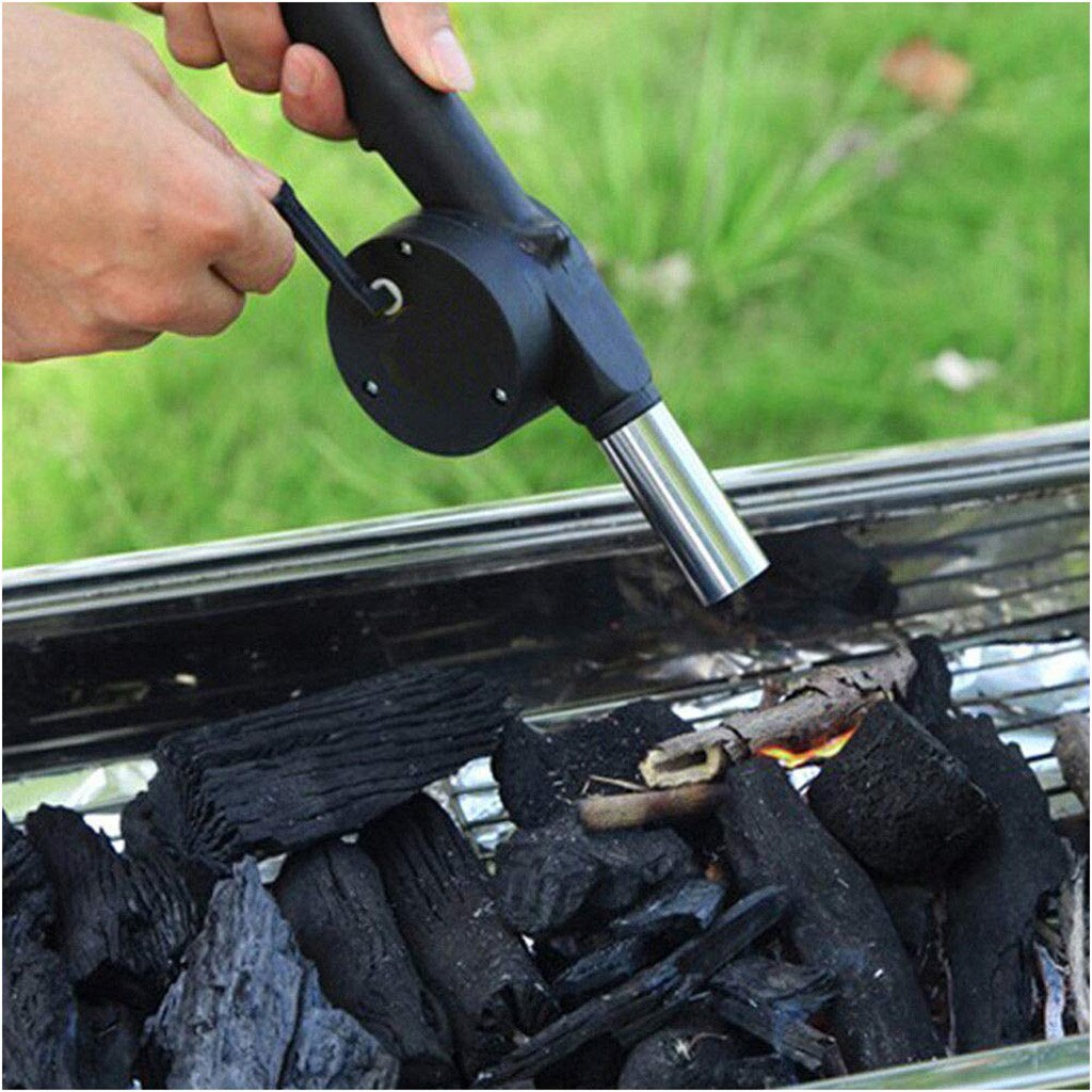 Outdoor Bbq Hand Crank Powered Fan Air Blower For Picnic Barbecue Fire Equipment
