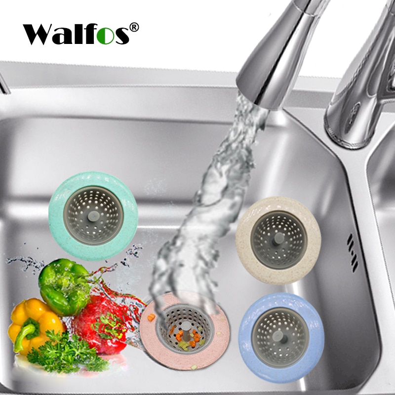 WALFOS Tarwe Stro Gootsteen Zeef Badkamer Douche Drain Sink Drains Cover gootsteen vergiet Riool Hair Filter zeef