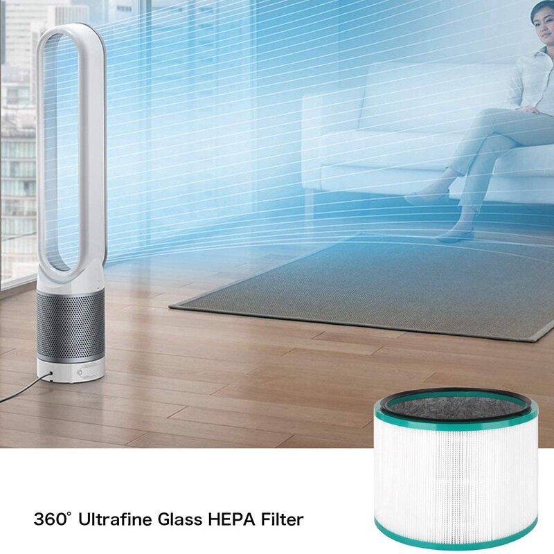 2 kpl korvaava hepa -suodatin dyson pure cool link  dp01, dp02: lle ja dyson pure + cool link  hp01, hp02,  -osalle