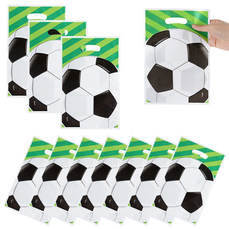 10/20/30pcs Football Thème Faveurs Bonbons Sacs De Football Emballage Sac de Traitement Garçon Enfants Fournitures de Décoration de Fête D'anniversaire: 13x8x15 cm