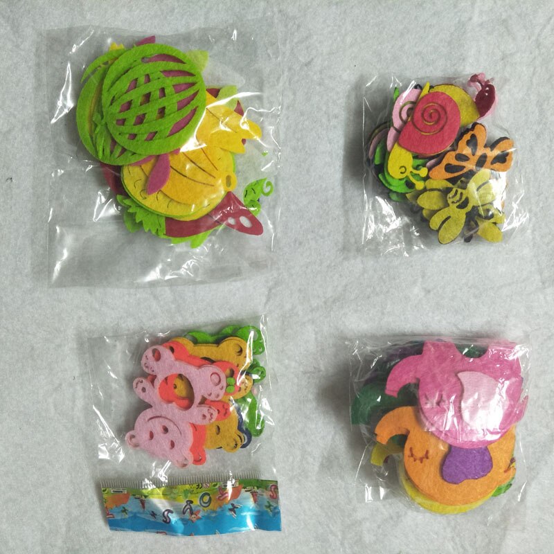 Smukke 4 designs frugt dyr bærer elepant nonwoven felt diy hjem børnehave dekoration tidligt læringsværktøj
