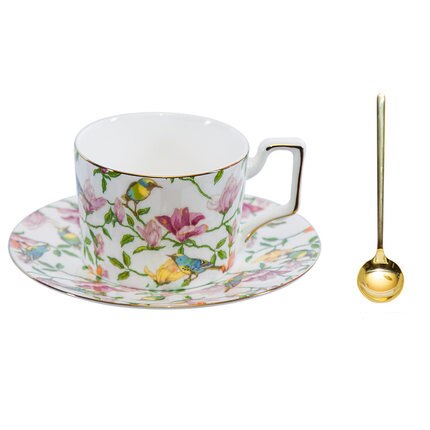 Fijne Bone China Keramische Kopje Thee Set Met Lepel