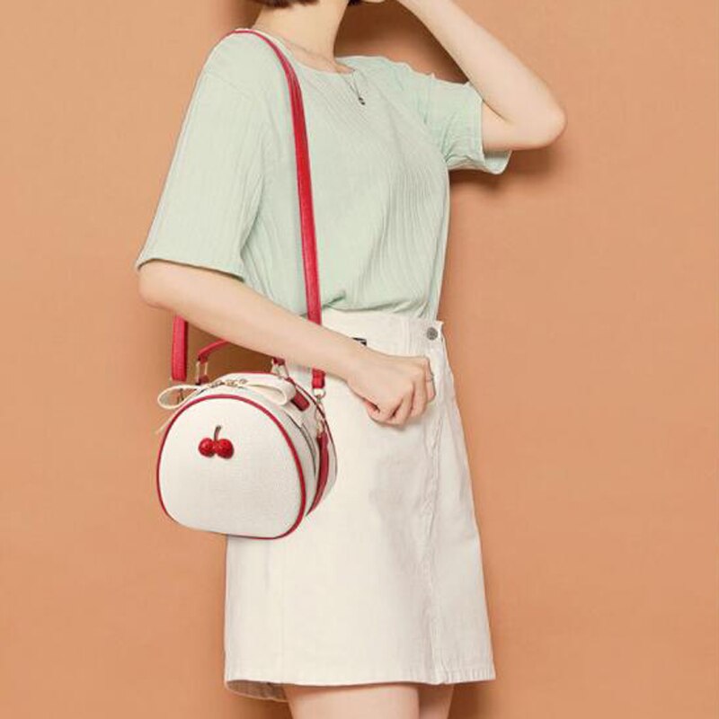Mini Schoudertassen Dames Crossbody Tassen Zoete Leuke Kleine Handtassen Pu Leer Vrouwen Handtas Met Cherry Vrouwelijke Messenger