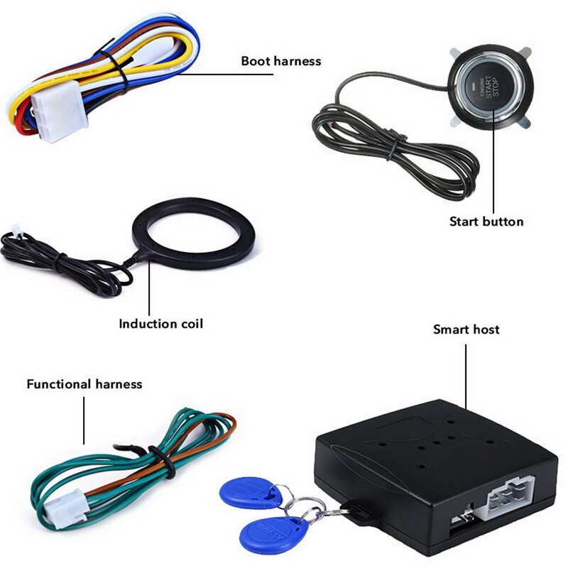 12V One-Key Start Auto Start Stop Knop Motor Push Start Button Alarm Lock Keyless Systeem Deur drukknop