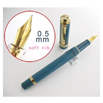 Luxury Wingsung 698 Soft Gold Nib Black Piston Fountain Pen Unique Writing Ink Pens for Christmas Office School Supplier: 4