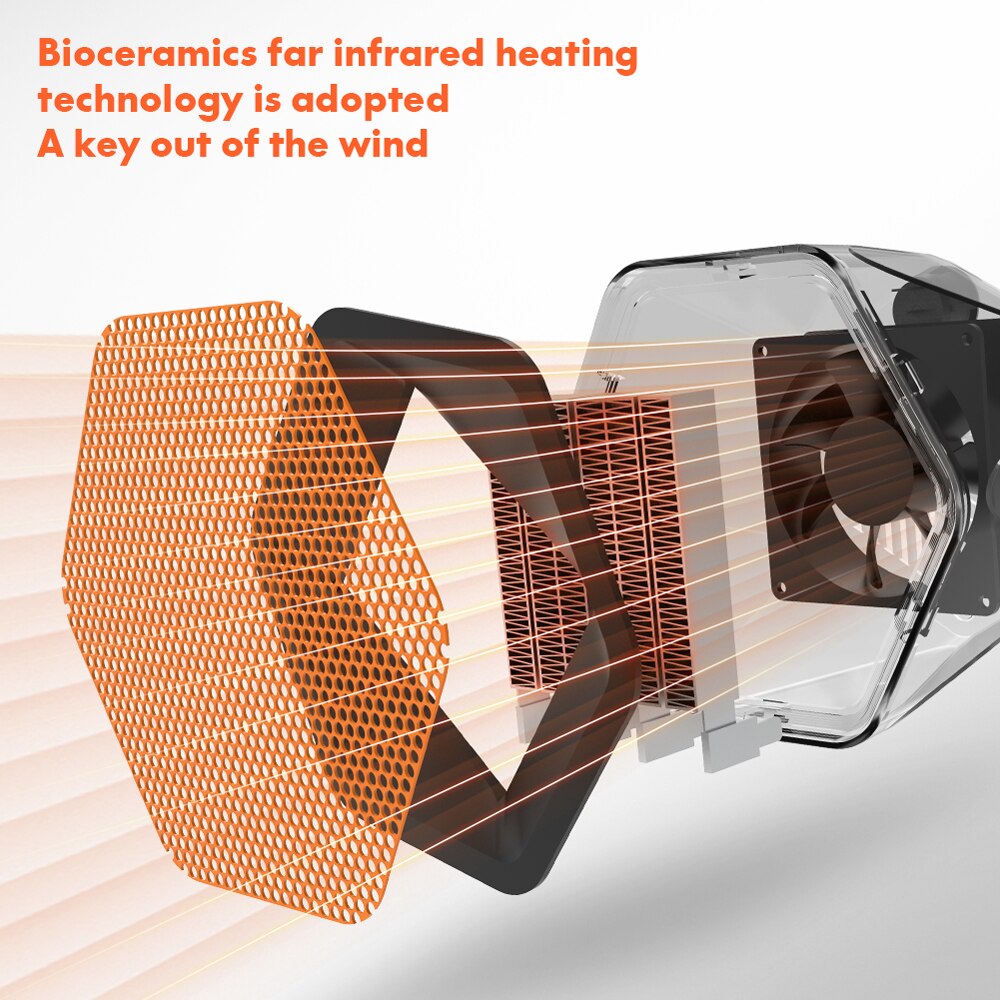 Quick-Warmte Ventilator Kachel Winter Draagbare Heater Heater Zeshoekige Fan Heater Verzonden Zonder Batterij 1000W Wit 110V/20V