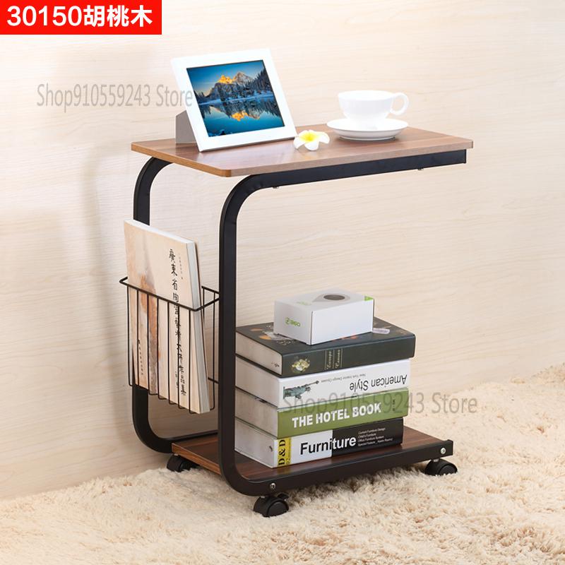 Side Table Movable Solid Wood Small Coffee Table Simple Living Room Sofa Side Table Side Cabinet Nordic Corner Table Bedside Sma: 9