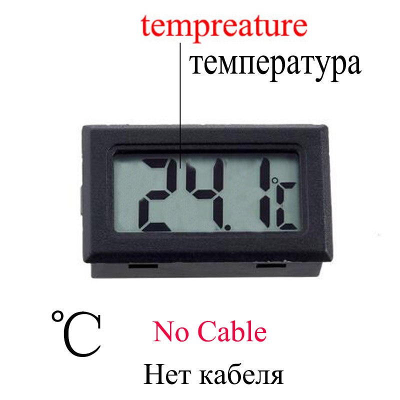 Termômetro digital do lcd para a temperatura do congelador-termômetro do refrigerador de 50 degree 110 graus: Black without cable