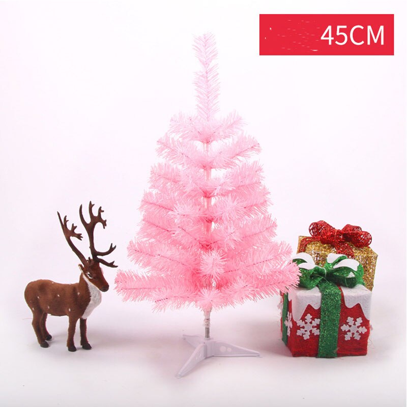 Simulation Christmas Tree 60cm/120mPVC Pine Needle Christmas Tree Pink Green Christmas Party Home Decora Accessories Set: 45cm pink