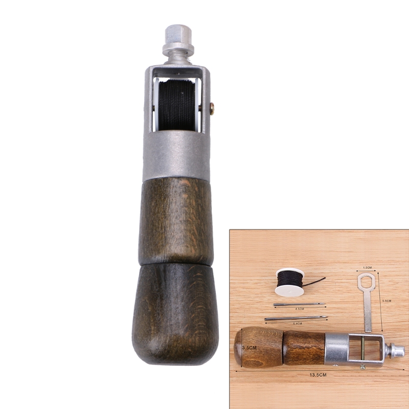 Leathercraft Lock Stitch Sewing Awl Thread Kit Needles Stitch Leather Fabric