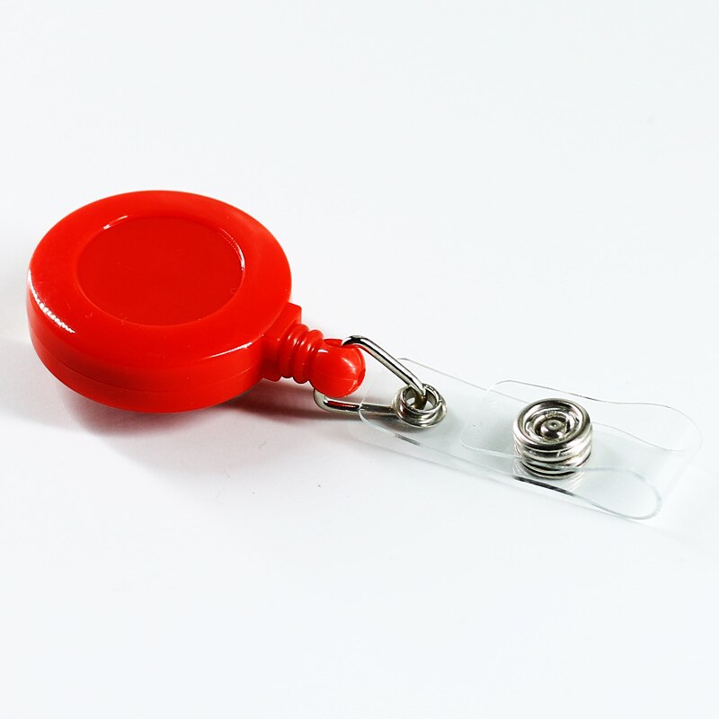 Retractable Pull Badge ID Department Brand Name Badge Holder Scroll Key Ring Chain Clip School Student Office: Red