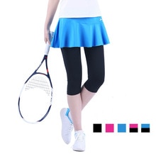 Kadın sonbahar tenis etek buzağı uzunlukta pantolon Badminton Skort spor etekler kızlar için güvenlik pantolon Kadın sonbahar tenis etek buzağı uzunlukta pantolon Badminton Skort spor etekler kızlar için güvenlik pantolon