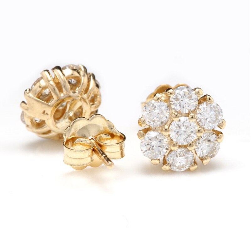 Huitan luxe gouden oorbellen met schitterende zirkonia steentjes, delicate kleine oorbellen voor dames, klassieke sieraden