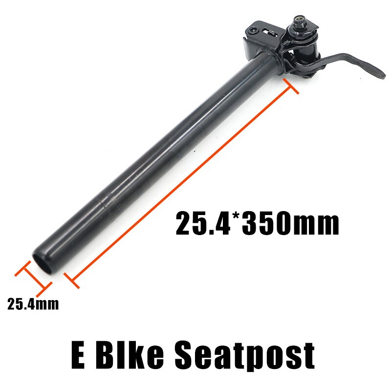Jue Shuai Adjustable Electric Bike Reversible Seat Post Diameter 25.4 27.2mm Length 200 300 350mm Black Silver seatpost: 25.4 350