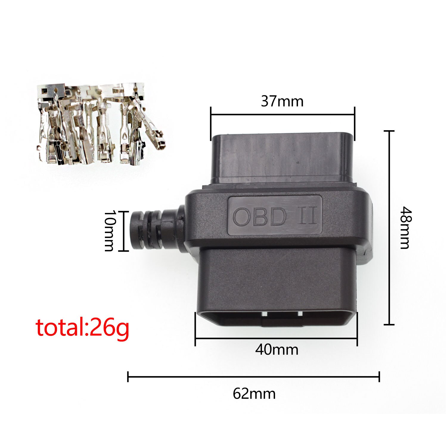 OBD2 16Pin Connector connector / housing OBD male + female + shell + terminal for car diagnostic tool code reader