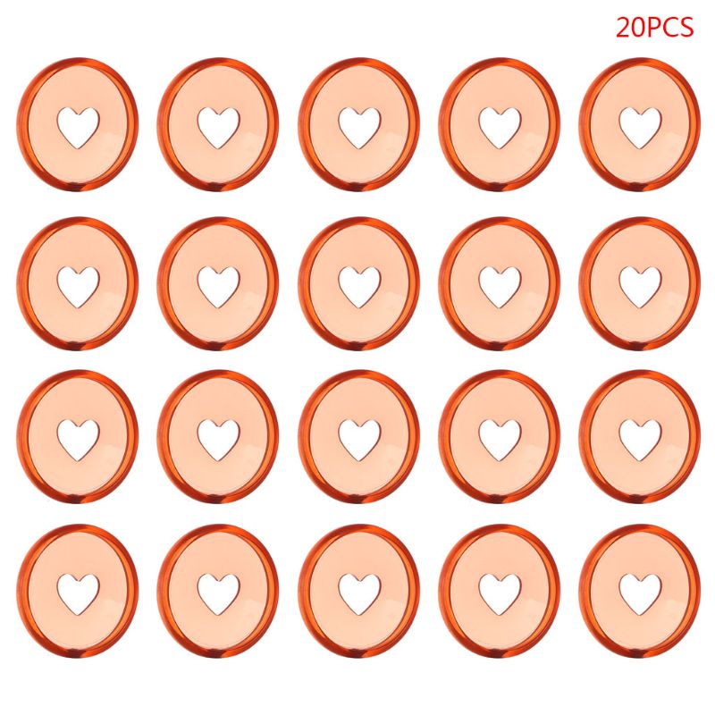 20 piezas-anillas transparentes para archivador de corazones, hojas sueltas con agujero De Seta, disco para cuaderno, 35mm, K1AB