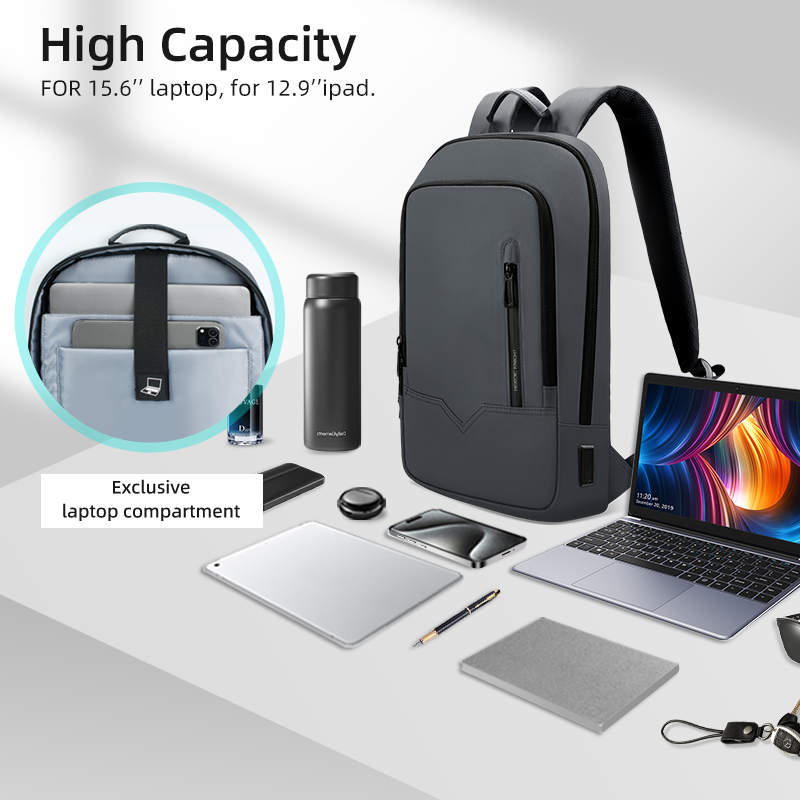 Mochila de trabajo para ordenador portátil Heroic Knight, mochila delgada impermeable multifuncional de 15,6 "17", mochila de viaje de negocios, bolso escolar de para hombre