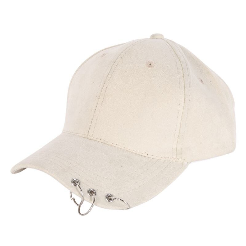 Unisex Casual Solid Verstelbare Baseball Caps Snapback hoeden voor mannen baseball cap vrouwen witte baseball cap hoed met Ringen: Khaki