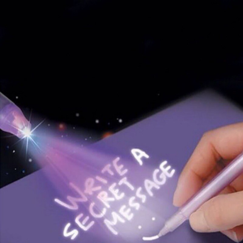 Luminous Light Pen Magic Purple 2 In 1 UV Black Light Combo Drawing Invisible Ink Pen Learning Education Toys For Child