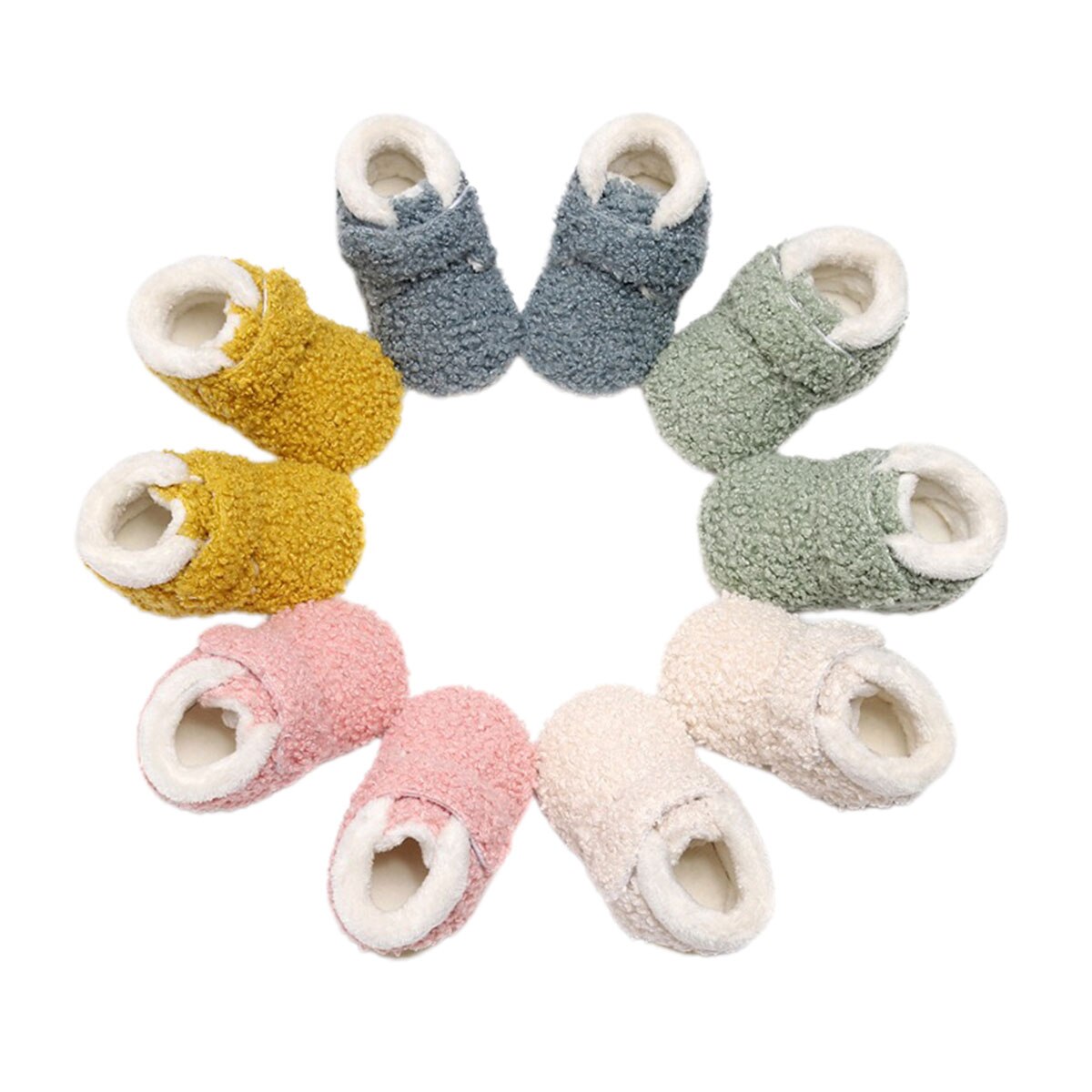 Lille baby fleece hjemmesko bløde vinter varme støvletter tremmeseng simple bekvemmelighed sko spædbarn anti-skrid prewalker