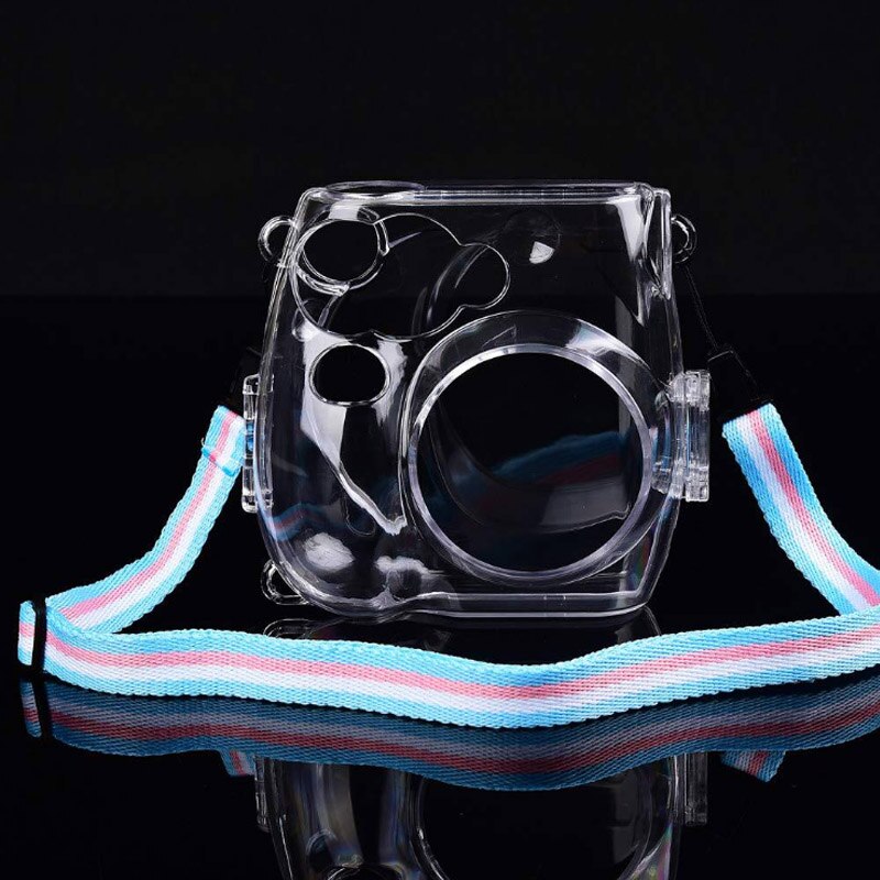 Fujifilm Instax Mini 7s 7C Cámara de película instantánea funda transparente, cristal protector funda transparente bolsa con correa de hombro arcoíris