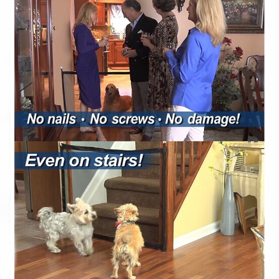 Magic Dog Gate Ingenious Mesh Dog Fence For Indoor and Outdoor Safe Pet Dog gate Safety Enclosure Pet supplies