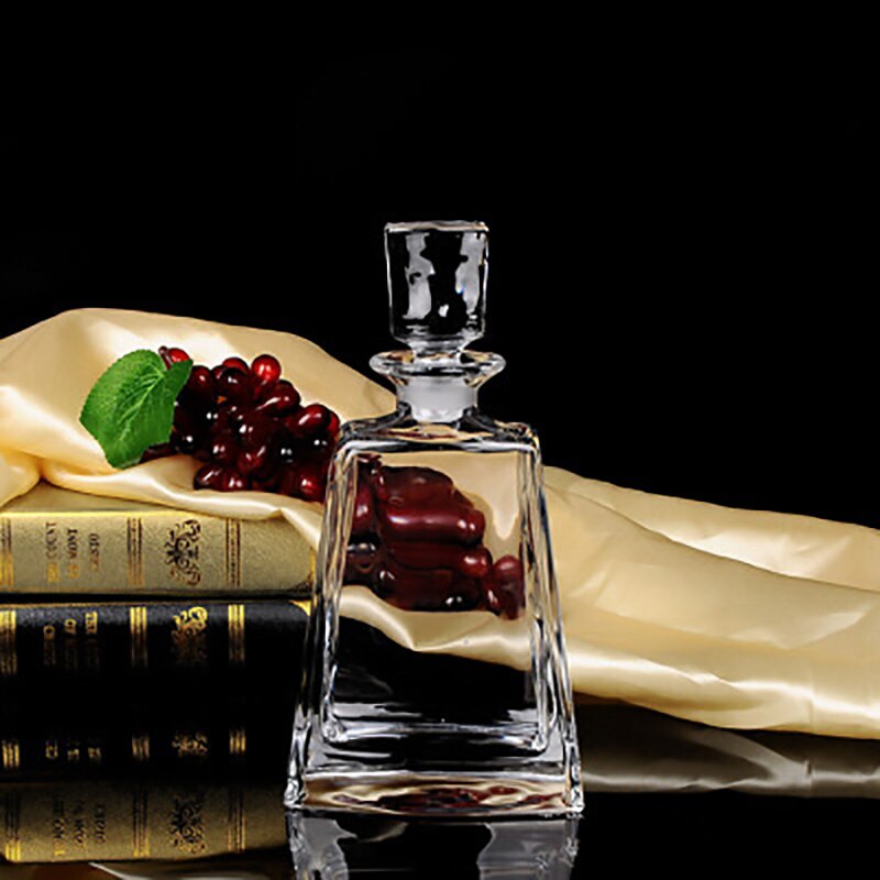 750 Ml Trapeziumvormige Decanter Whisky Elegante Huishouden Decanter Set Wijn Fles Wijn Glas Set