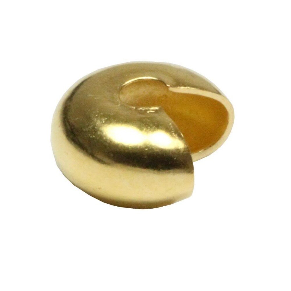 500pcs Crimp Beads Knot Cover Beads 4 5 6mm Silver Gold Bronze Plated Copper Crimp End Beads for Jewelry Making