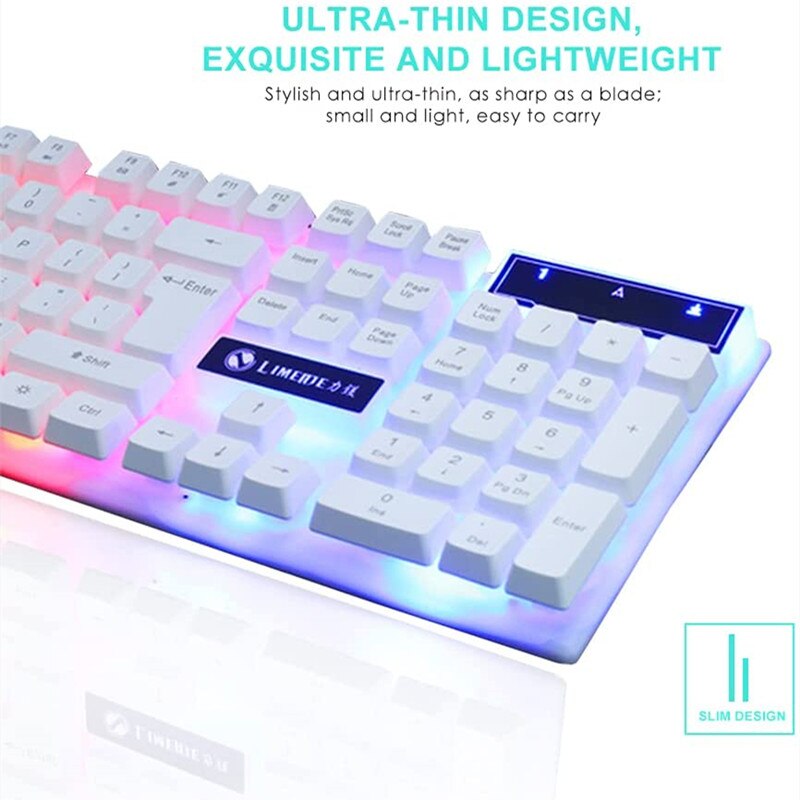 Luminous Game Suspension Metal Ergonomic Keyboard Mouse Combos Notebook Desktop Mechanical Feel Gaming Keyboard and Mouse