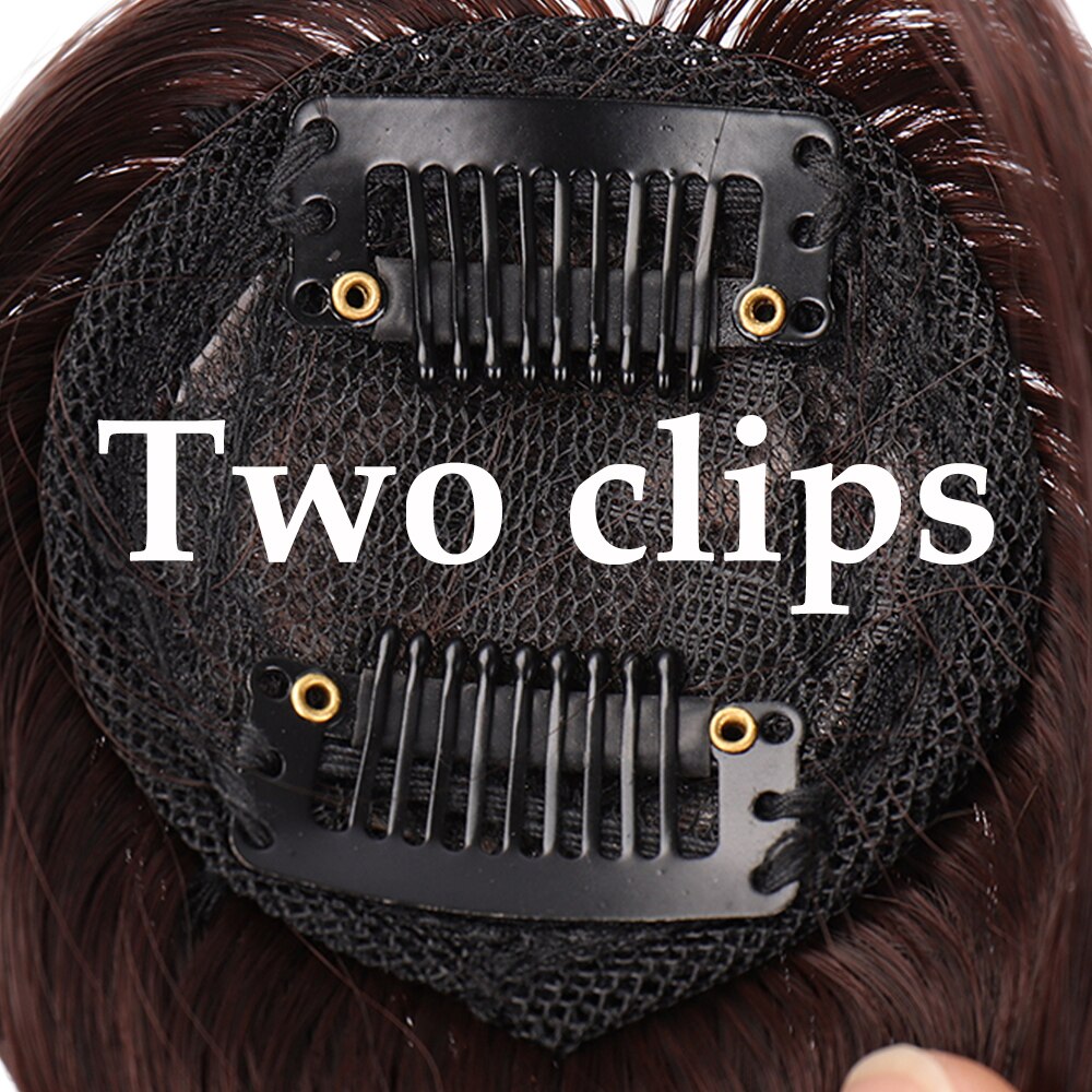 XUANGUANG Bansg hair middle part bangs Synthetic high temperature fiber bangs hair Black Borwn