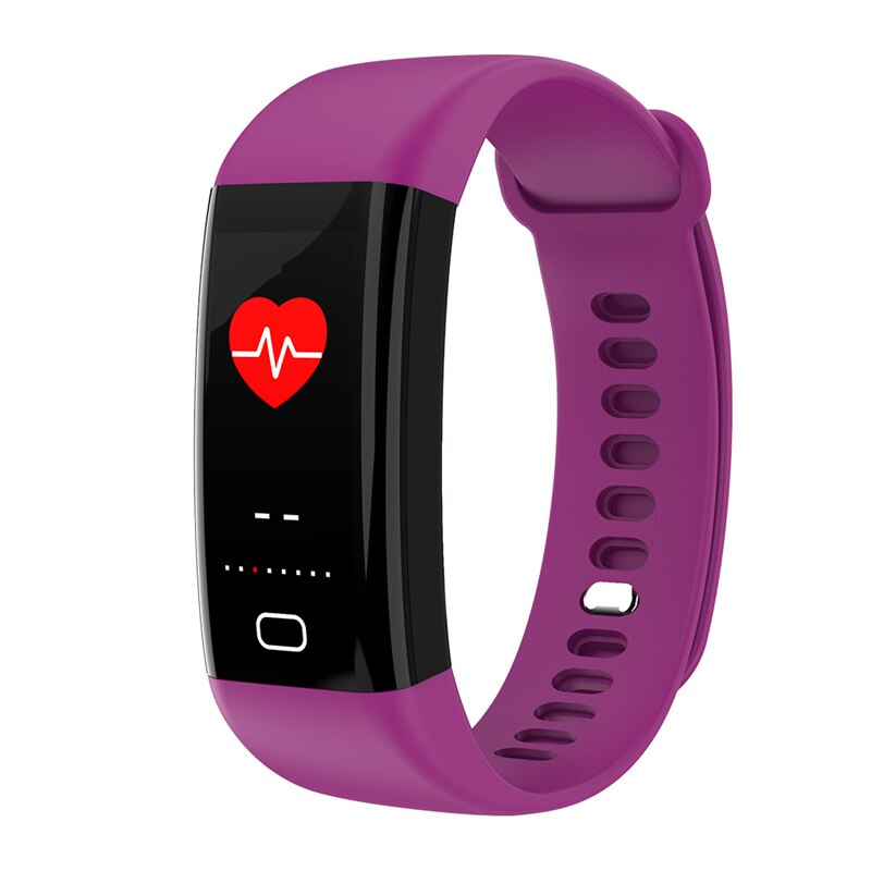 F77 Fitness Armband Smart Band Mannen Vrouwen Stappenteller Polsband Bloeddruk Smart Horloge Hartslagmeter Body Temperatuur: Paars