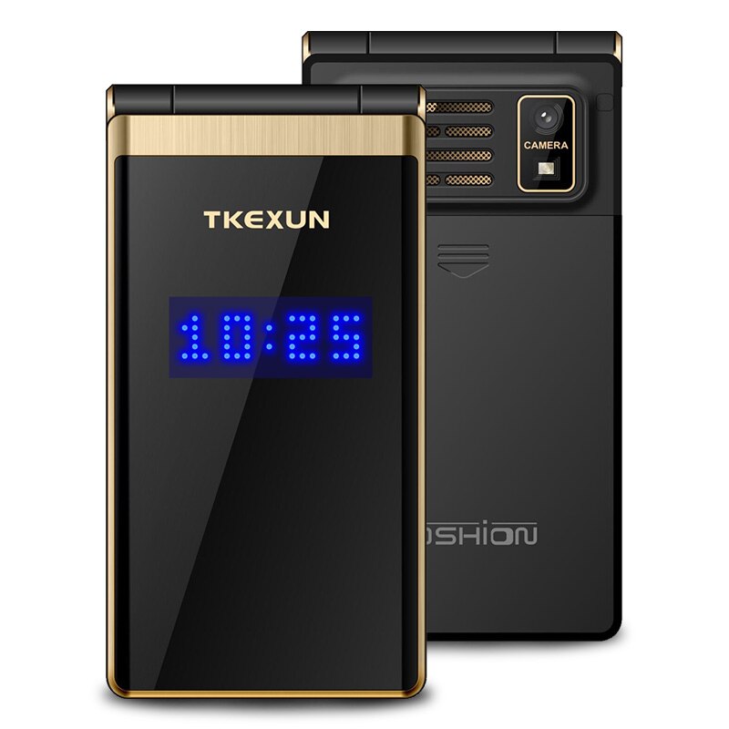 TKEXUN Flip Touch HandwritingScreen 3.0&quot; Display Telephone Speed DialSOS Metal Body Senior Not Smart Mobile Cell Phone