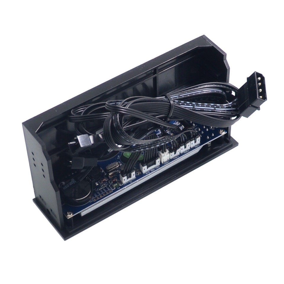 5.25 tommer 12v pc computer ventilator controller 3 ventilator hastighedsregulator temperatur sensor lcd digitalt display frontpanel til pc
