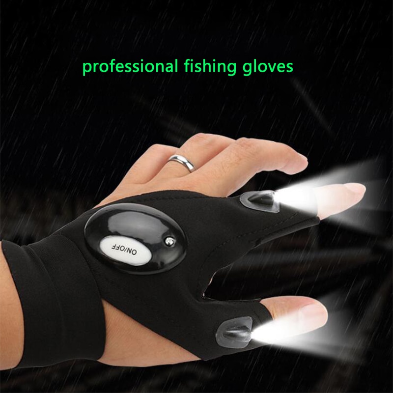 One Finger Gloves Led Light Waterproof finger protector Adjustable Magic Strap outdoor Multipurpose Camping Hiking Lights