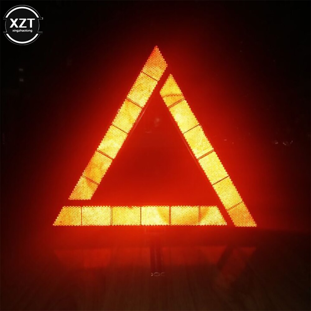 Car Emergency Breakdown Warning Triangle Red Reflective Safety Hazard Car Tripod Folded Stop Sign Reflector