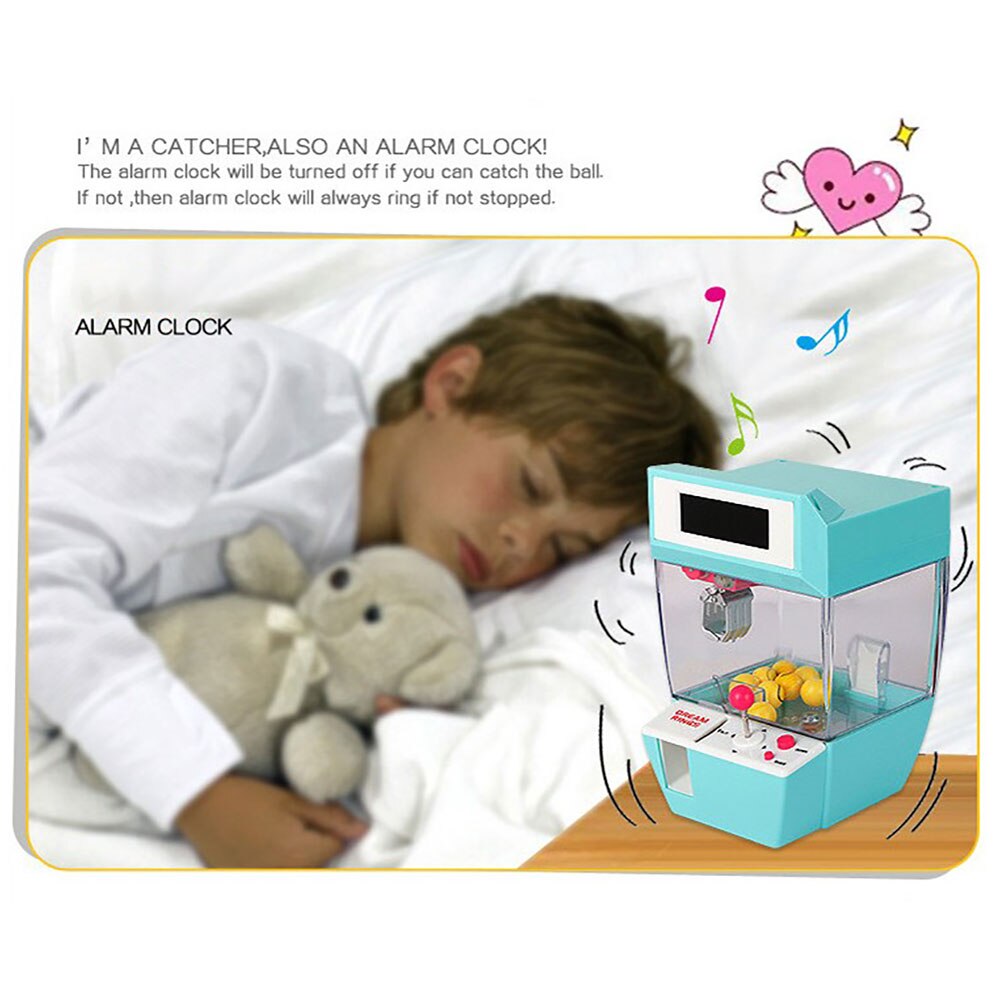 Catcher Alarm Clock Coin Operated Crane Machine Candy Doll Grabber Claw Arcade Machine Automatic Learning Toys Children