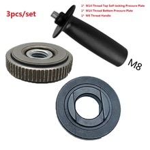 3Pcs Inner Outer Flange Nut Set For M14 Angle Grinder Quick-release Clamping W/M8 Handle For Bosch Milwaukee Metabo Makita.