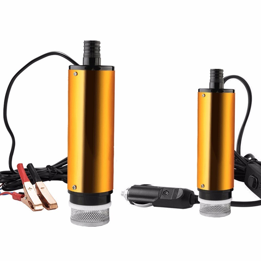 Dc12v 30l/ min, dykbar elektrisk oliepumpe i aluminiumslegering til diesel/olie/vand/brændstofoverførsel, med kontakt med cigarettænder