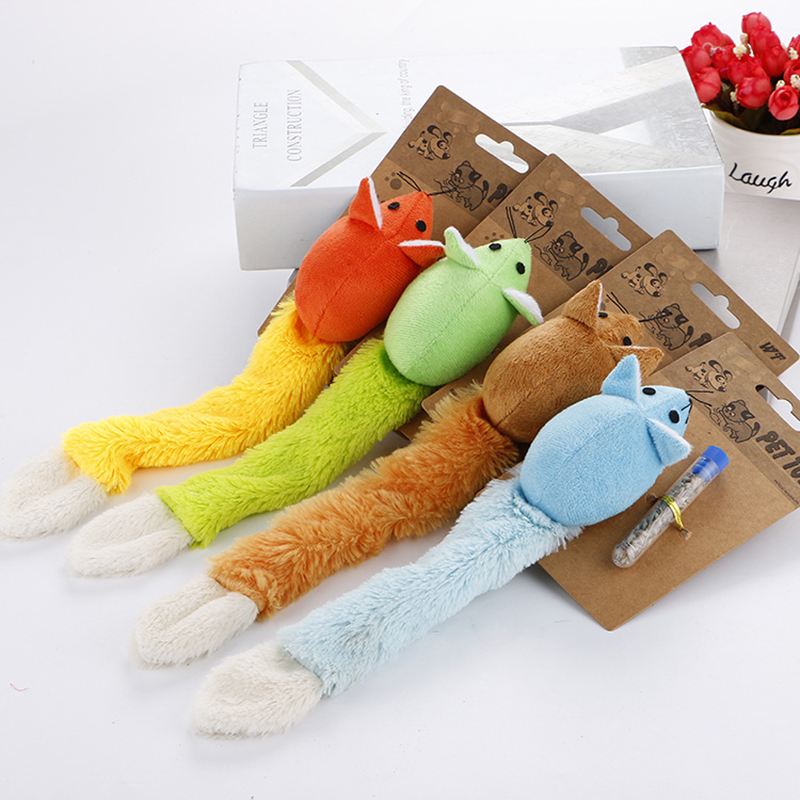 Pet Cat Toy Set Interactive Cats Teaser Toys Plush Mice with Catnips Long Tail Mouse Funny For Kitten