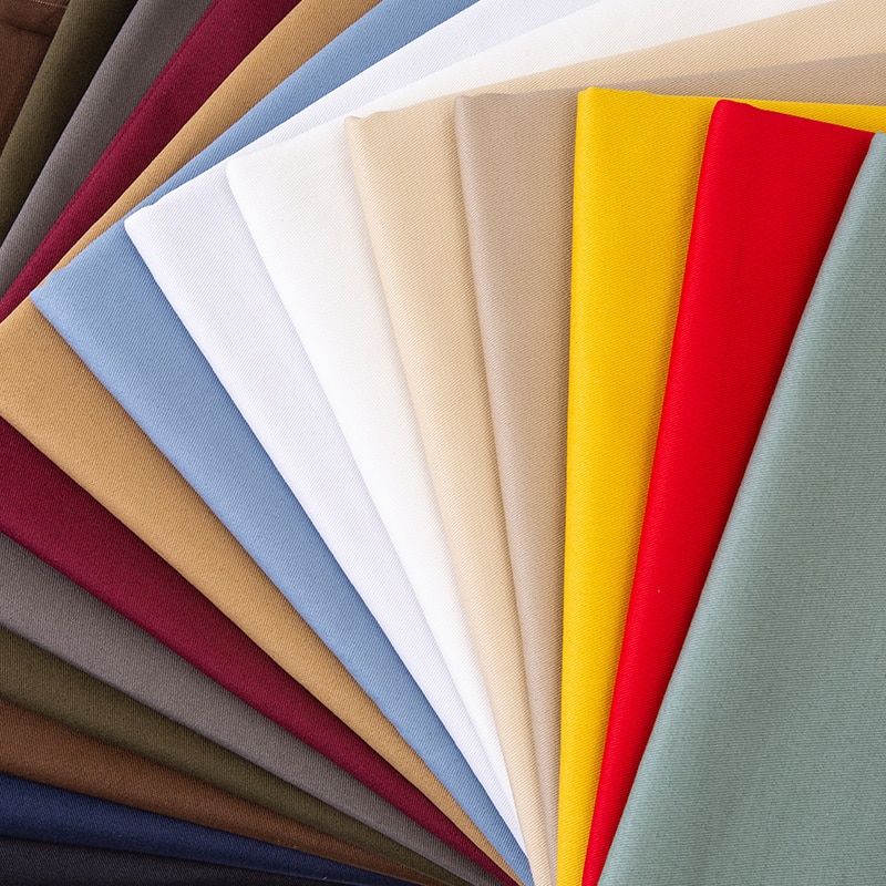 Pantalones de tela de sarga de Color sólido con tarjeta de hilo de algodón puro de 150cm * 50cm, gabardina, ropa, Camisa de algodón lavada, tela gruesa