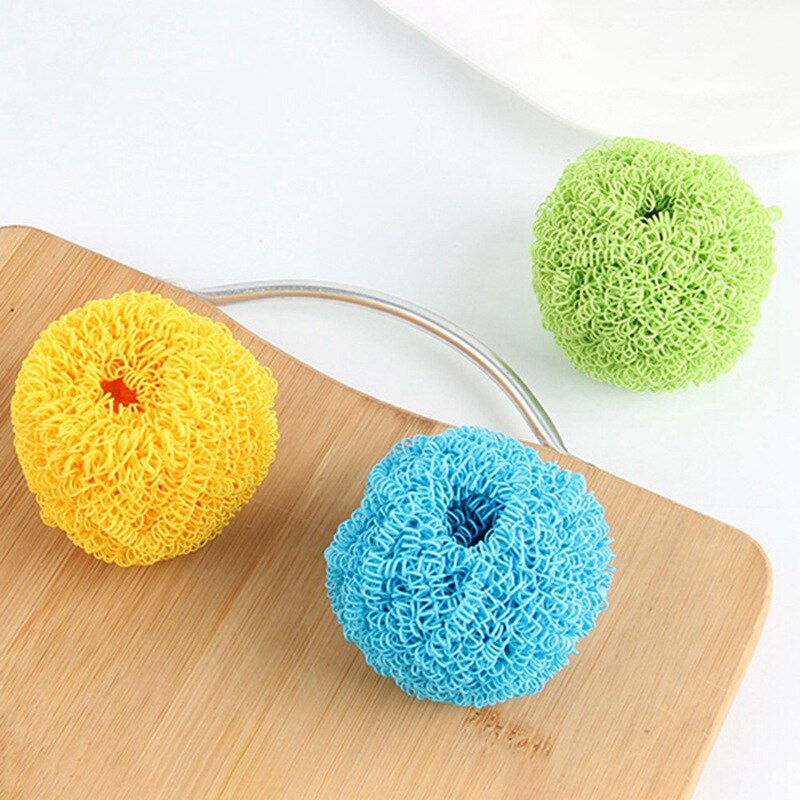 4pcs Magic Dishwasher Steel Wire Ball Dish Scrubber Kitchen Cleaning Ball Dishwashing Scouring Pad Easy To Clean Dishes