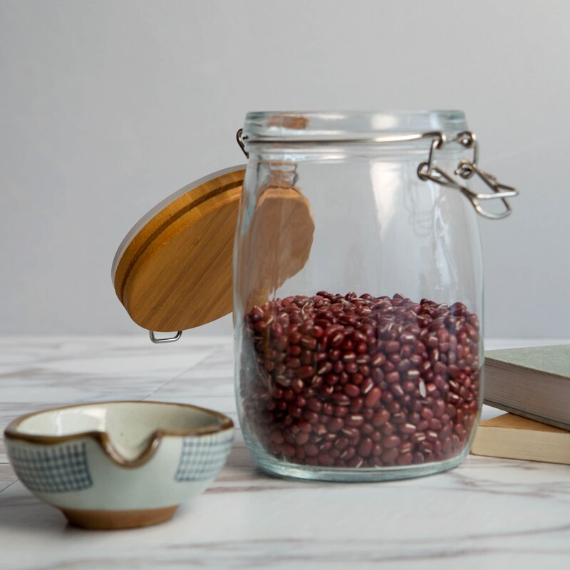 Couvercle en bois naturel | Bouteille de stockage en verre, confiture de citron miel scellé, récipient d'aliments marinés, accessoires de cuisine, caddie de thé pour la maison