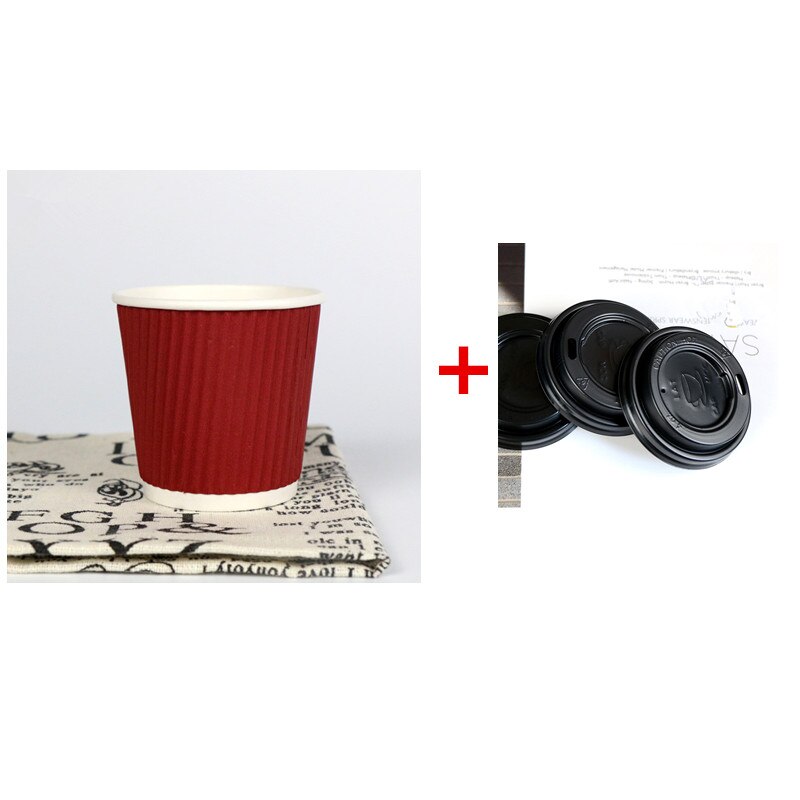 50 Stuks Double Layer Thicken Wegwerp Koffie Cup 4 Oz 100 Ml Kleine Mini Melk Drinken Thee soja Papier Cups Met Covers: cup and lid8